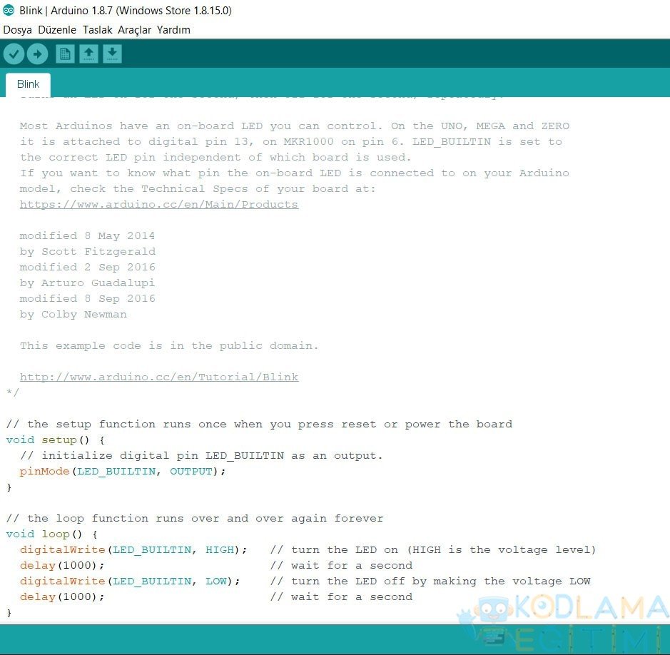 Arduino Test Programı Blink